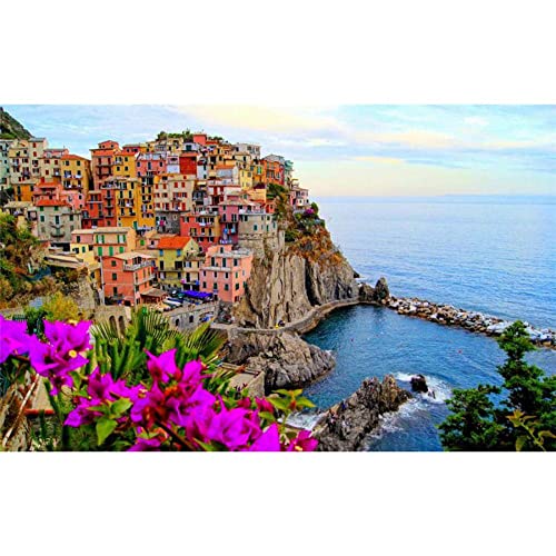 ZHXXFD 5d Diamant Painting Bilder Kinder Cinque Terre Italien 50X60CM Diamond Painting Set Landschaft,Diamant Malerei Nach Zahlen Kits Für Teenager Mädchen Jungen von ZHXXFD