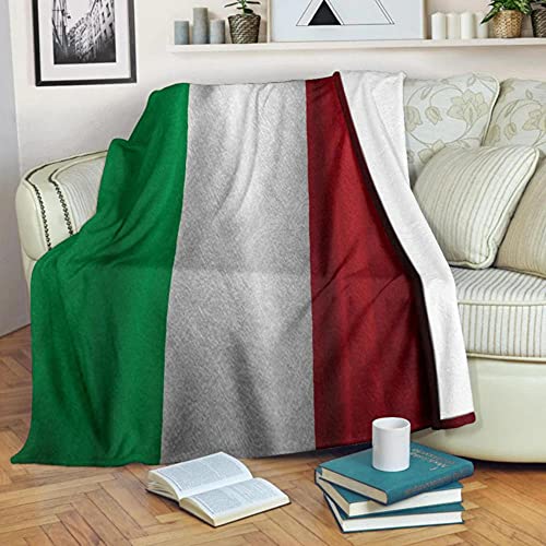 ZHXXFD Decke Mit Italienischer Flagge,Kuscheldecke Flauschig Kinder Mädchen Jungs,3D Drucken Decke Flanell Fleece Microfaser Weich Warm Wohndecke Tagesdecke Für Sofa Und Bett 100X130CM(W232) von ZHXXFD