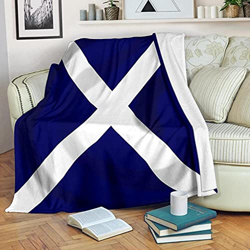 ZHXXFD Decke Mit Schottischer Flagge,Kuscheldecke Flauschig Kinder Mädchen Jungs,3D Drucken Decke Flanell Fleece Microfaser Weich Warm Wohndecke Tagesdecke Für Sofa Und Bett 150X200CM(W135) von ZHXXFD