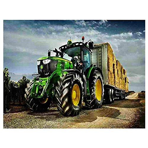 ZHXXFD Diamond Painting Set Kinder Erwachsene Traktor Farm Truck Full Groß Bild 40x60CM 5D Diamant Stickerei Kreuzstich Mosaik Vollbohrer Strass Runde Perlen Handgemachte Kunst Geschenk von ZHXXFD