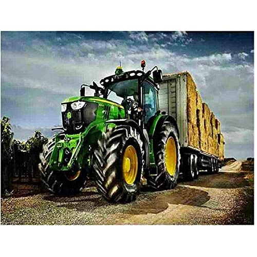 ZHXXFD Diamond Painting Set Kinder Erwachsene Traktor Farm Truck Full Groß Bild 55x80CM 5D Diamant Stickerei Kreuzstich Mosaik Vollbohrer Strass Runde Perlen Handgemachte Kunst Geschenk von ZHXXFD