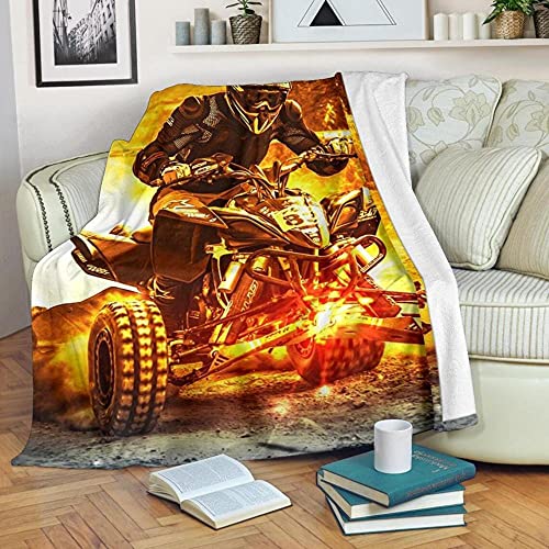 ZHXXFD Quad Fahrraddecke,Kuscheldecke Flauschig Kinder Mädchen Jungs,3D Drucken Decke Flanell Fleece Microfaser Weich Warm Wohndecke Tagesdecke Für Sofa Und Bett 150X200CM(W149) von ZHXXFD