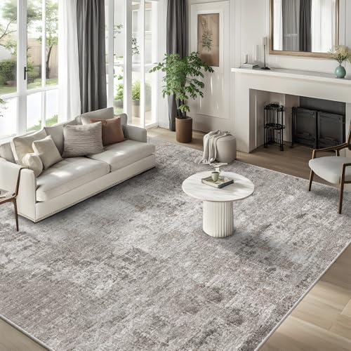Quadratischer Wohnzimmerteppich, waschbar, modern, abstrakt, für Schlafzimmer, Esszimmer, Spielzimmer, neutral, rutschfest, niedriger Flor, dünner Innenteppich, 3 x 3 m, Beige Grau Quadratischer Wohnzimmerteppich, waschbar, modern, abstrakt, für Schlafzimmer, Esszimmer, Spielzimmer, neutral, rutschfest, niedriger Flor, dünner Innenteppich, 3 x 3 m, Beige Grau von ZHXXUJ