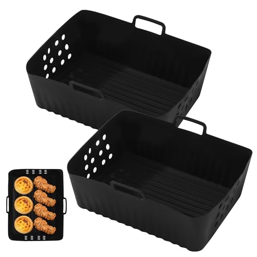 2 Stück Airfryer Zubehör für Ninja Double Stack XL SL400EU,Heißluftfritteuse Zubehör für Foodi Max Dual Zone Air Fryer SL400EU SL401EU AF300EU 7.6 9.5L,Airfryer Silikon Backform Einsatz von ZHYLUO