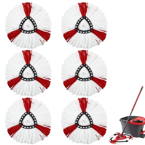 Replacement Heads for Vileda Turbo,6 Stück Mikrofaser Mop Ersatzkopf for Vileda Moppköpfe Wischmopp Ersatzköpfe Wischmopp Ersatz für alle Böden von ZHYLUO