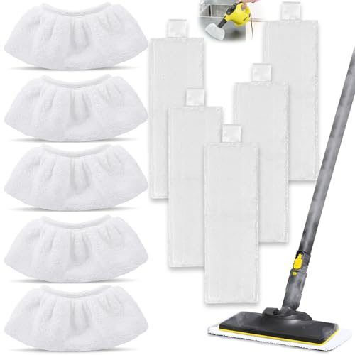 ZHYLUO Mikrofaser-Tuchset Waschbar 10 Stück Mikrofaser-Tuchset Kompatibel für Kärcher Dampfreiniger EasyFix SC 2, SC 3, SC 4, SC 5,Ersatztücher Zubehör von ZHYLUO
