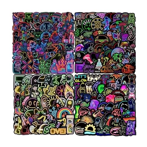 200 Stück Neon Stil Graffiti Sticker Sticker Kinder wasserdichter Vinyl geeignet für Kinder Erwachsene Erwachsene von ZHYTUAL