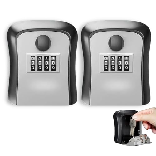 2er Pack Schlüsseltresor mit Zahlencode Schlüsseltresor Wasserdichter und Rostfreier Schlüsselsafe Wandmontage Schlüsselkasten Robust und Langlebig für Zuhause Garage Schule Büro Schlüsselbox von ZHYTUAL