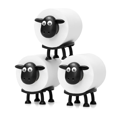 3 Stück Toilettenpapierhalter Schaf 3D-Druck Schwarze Schafe Toilettenrollenhalter Schwarze Dekoration Deko Gäste WC geeignet für Tisch Küche Waschbecken Toilette Deko Gäste WC von ZHYTUAL