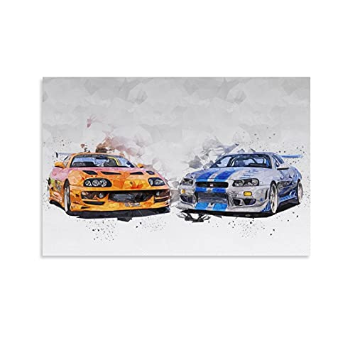 ZHYU JDM Sport Auto Poster Supra und Skyline Supercar Leinwandkunst Poster und Wandkunst Bild Druck Modern Familie Schlafzimmer Dekor Poster 08x12inch (20x30cm) von ZHYU