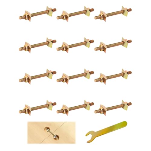 12 Sets M8x100mm Möbelverbinder,mit 1 SchraubenschlüsselMöbelverbinder,Schrauben Möbelverbinder,Arbeitsplatten PlattenverbinderWird zum Verbinden von Küchenregalen, Bettrahmen und Möbeln verwendet von ZHYUAN