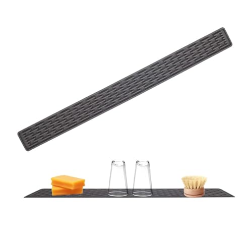 70x5cm Kleine Trockenmatte,SchlankeAbtropfmatte Aus Silikon,SilikonAbtropfmatte Geschirr,Trockenmatte,Abtropfmatte Schmal,Verlängert Abtropfmatte Silikon,Spritzschutz SpüLbecken,Schmal Barmatte von ZHYUAN