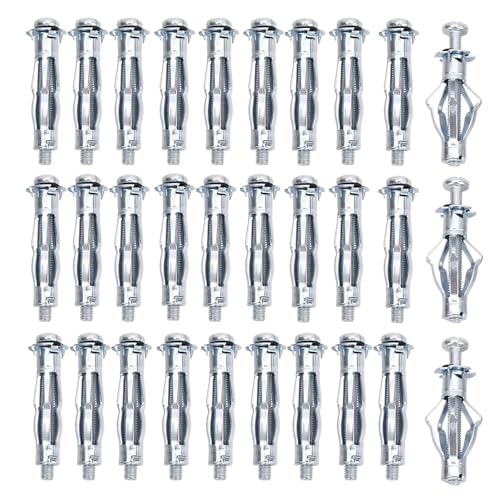 ZHYUAN 30 Stück Hohlraumdübel mit Schrauben,Hohlraumdübel Metall verzinkt,Hohlwanddübel M8 x 52MM,Spreizdübel,Metall-Hohlraumdübel,für Befestigungen in Gipskartonplatten und geringen Hohlraumtiefen ZHYUAN 30 Stück Hohlraumdübel mit Schrauben,Hohlraumdübel Metall verzinkt,Hohlwanddübel M8 x 52MM,Spreizdübel,Metall-Hohlraumdübel,für Befestigungen in Gipskartonplatten und geringen Hohlraumtiefen von ZHYUAN