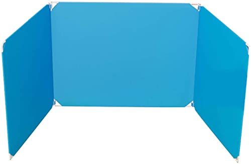 ZHYX Schreibtisch-Trenner, Sichtschutz Schreibtischpanel, Schutzbildschirm, U-förmiger Spleiß, Mehrzweck-faltbare Trennwand, stark und für Schule, Büro, Bibliothek (45 cm x 35 cm x 35 cm) (blau) von ZHYX