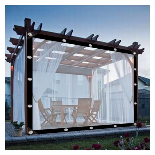 Plane Wasserdicht Transparent mit Ösen，wasserdichte Transparente Abdeckplane，Transparente Plane Ür Pavillons,Pavillon,Balkon,Gärten ZHZHXR (Color : Clear, Size : 2.5x3m(8.2x9.8ft)) von ZHZHXR