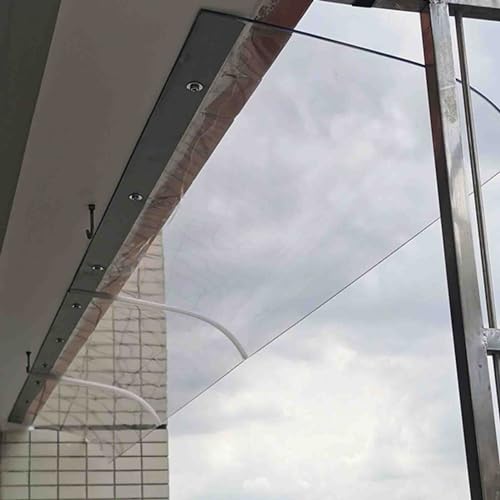 Transparent Polycarbonat Pultvordach Überdachung Vordach for Haustür 40x200cm Überdachung Freistehend for Tür Terrasse Balkon ZHZHXR (Color : Clear, Size : 40x280cm) von ZHZHXR