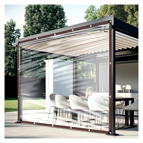 ZHZHXR Abdeckplane Transparent Wasserdicht Transparente Plane Wasserdicht Seitenvorhänge Pavillon für Balkon, Veranda, Fenster, Möbel, Gewächshausabdeckung (6x7m/19.68x22.96ft) von ZHZHXR