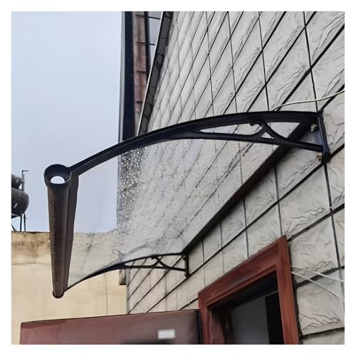 ZHZHXR Draußen Regendach Vordach Haustür Überdachung Tür Regenschutzdach Fenstermarkise für Terrassenüberdachung Schutz Vor Regen, Schnee, Sonnenlicht(Clear,120x80cm/47.24x31.5in) von ZHZHXR