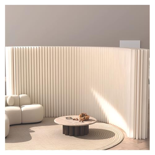ZHZHXR Faltbarer Raumteiler Aus Papier, Moderne Temporäre Trennwände Faltbare Sichtschutzwände für Raumtrennung, Wohnheim, Studio, Büro, Weiß(L6xW0.19xH1.2M) von ZHZHXR