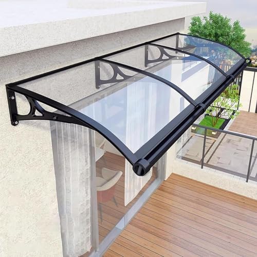 ZHZHXR Haustür Überdachung Markisenüberdachung Haustür Draussen Terrasse Regenbeständig Sonnenschutz für Uv, Regen, Schneeschutz(Clear,120x80cm/47.24x31.5in) von ZHZHXR