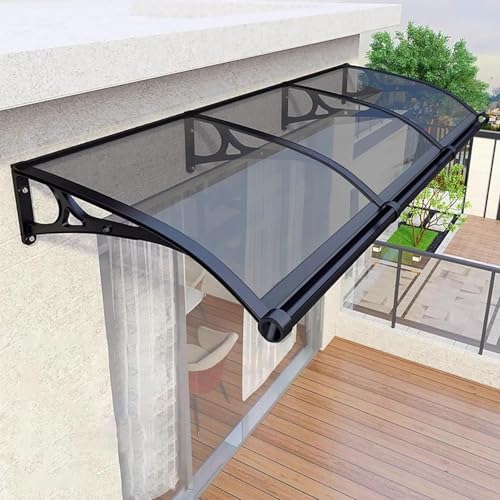 ZHZHXR Haustür Überdachung Markisenüberdachung Haustür Draussen Terrasse Regenbeständig Sonnenschutz für Uv, Regen, Schneeschutz(Gray,100x80cm/39.37x31.5in) von ZHZHXR