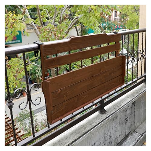 ZHZHXR Klappbarer Balkon Stehtisch aus Holz Balkon Stehtisch Hänge-Klapptisch Außenbereich für Garten, Terrasse, Veranda, Kaffeefarben(24x90cm/9.45x35.43in) von ZHZHXR