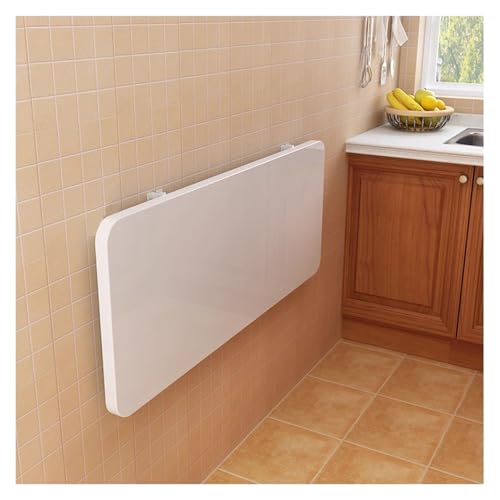 ZHZHXR Klappbarer Wandschreibtisch Wäscheklapptisch Klappbarer Wandschreibtisch Klappbare Werkbank für Kleine Räume, Zuhause, Büro, Küche, Esszimmer, Weiß(90x40cm) von ZHZHXR
