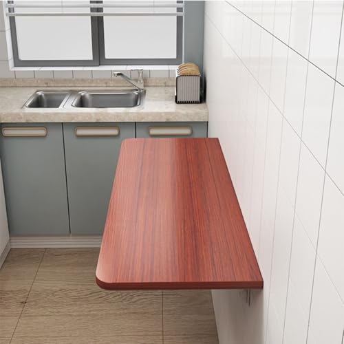 ZHZHXR Klapptisch Wandmontage, Klappbarer Schreibtisch Wandmontierter Klappbarer Schwebtisch für Küchen, Handwerksbars, Nähstationen(Teak,40x40cm) von ZHZHXR
