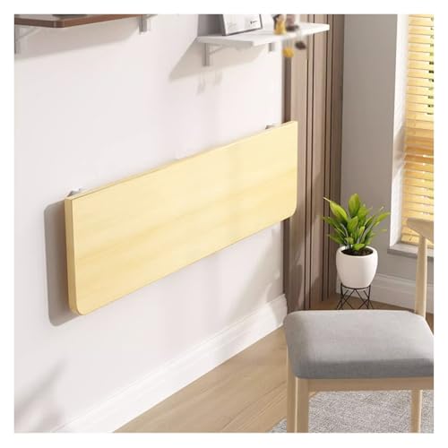 ZHZHXR Schwebender Schreibtisch Klappbarer Schreibtisch Wandmontierter Klappbarer Schwebtisch für Küchen, Handwerksbars, Nähstationen(Raw Wood,120x24cm) von ZHZHXR