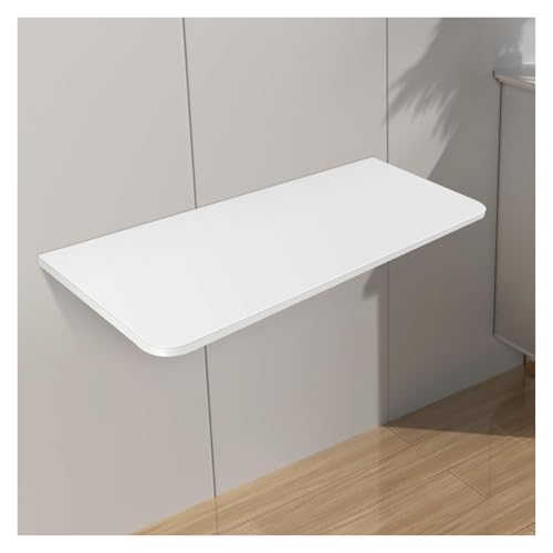 ZHZHXR Schwebender Schreibtisch Klappbarer Schreibtisch Wandmontierter Klappbarer Schwebtisch für Küchen, Handwerksbars, Nähstationen(White,120x30cm) von ZHZHXR