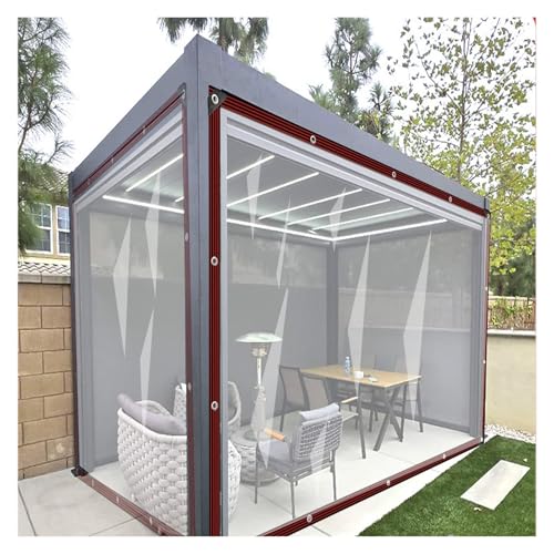 ZHZHXR Transparente Plane mit Ösen wasserdichte Plane Seitenvorhänge Pavillons Sichtschutz Verandas für Pergola, Veranda, Pavillon, Cabana, Indoor (2x10m/6.56x32.8ft) von ZHZHXR