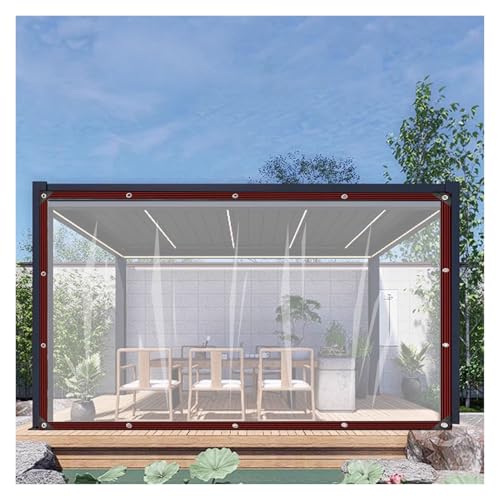 ZHZHXR Transparente Planen Aus PE, Transparente Planen mit Ösen Strapazierfähig, Staubdicht Regendicht für Gewächshaus, Garten, Blumen Pflanzen (2x2m/6.56x6.56ft) von ZHZHXR