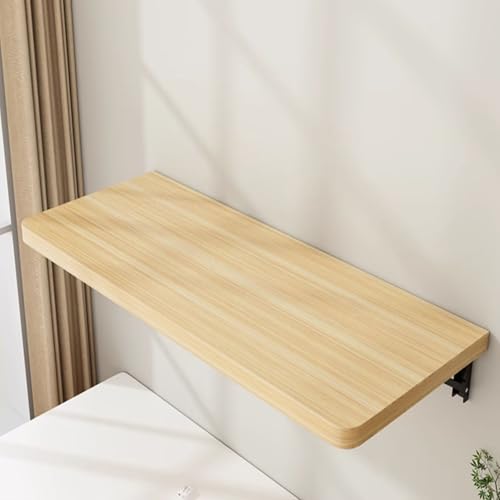 ZHZHXR Wandklapptisch Klappschreibtisch, Wandklappschreibtisch Schwebender Halterung für Laptop, Arbeitszimmer, Esszimmer, Schlafzimmer, Badezimmer, Küche(Raw Wood,80x24cm) von ZHZHXR