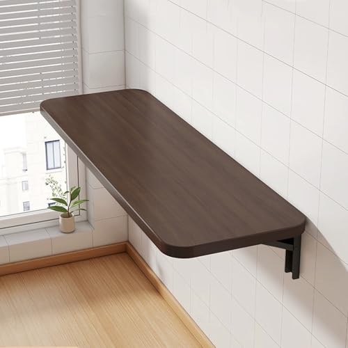 ZHZHXR Wandmontage Klappbar Desktop, Wandschreibtisch Klappbarer Wandtisch für Zuhause Büro Küche Esszimmer Wäscherei Zimmer(Walnut,60x20cm) von ZHZHXR