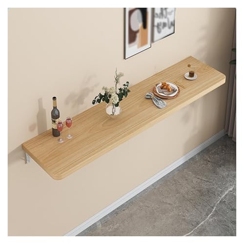 ZHZHXR Wandmontierter Schreibtisch Schwebender Wäscheklapptisch Klappbarer Klapptisch für Zuhause, Büro, Computer, Arbeitszimmer, Werkbank, Küche, Esszimmer(Light Walnut,80x20cm) von ZHZHXR