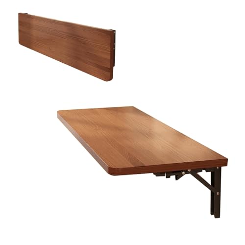 ZHZHXR Wandtisch Klappbar Klappbarer Schreibtisch Waschküchentisch Klappbarer Schreibtisch für Küchen, Handwerksbars, Nähstationen(Walnut,120x24cm) von ZHZHXR