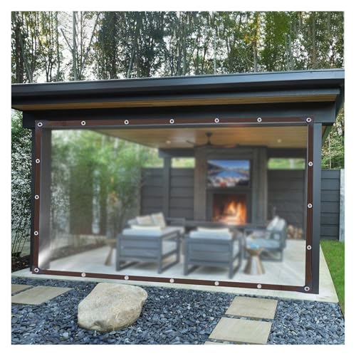 ZHZHXR wasserdichte Planen für den Außenbereich Klare wasserdichte Abdeckplane für Balkon, Veranda, Fenster, Möbel, Gewächshausabdeckung (5x8m/16.4x26.24ft) von ZHZHXR