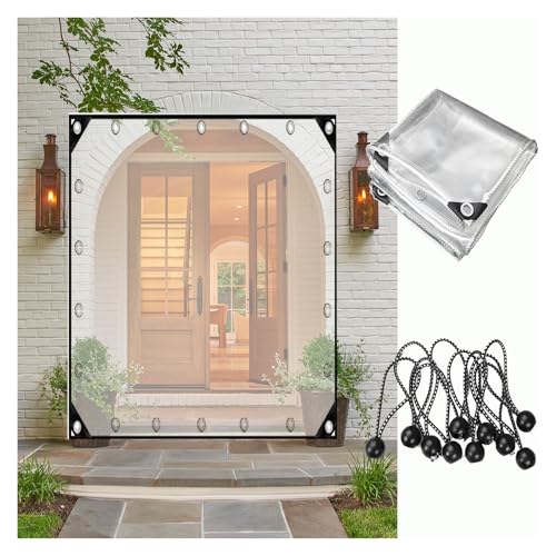 ZHZHXR wasserdichte Transparente PVC Plane Reißfest Wetterfeste Plane 0.35 MM Dick Multifunktionale PVC Schutz Abdeckung für Gärten, Pavillons (1.2x1m) von ZHZHXR