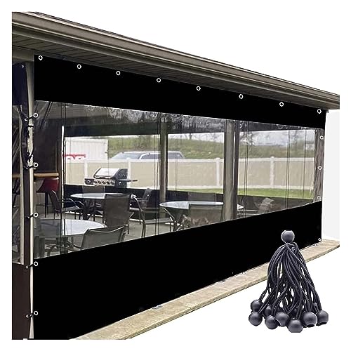 ZHZHXR wasserdichte Transparente PVC Plane mit Ösen,Seitenwände Carport Außenvorhänge Transparent mit Öse für Regenschutz,Bauernhof,Boot (Color : Clear, Size : 2.7x2.5m(8.9x8.2ft)) von ZHZHXR