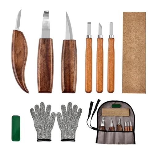 ZHaotn 10Pcs Holz Carving Tools Set Mit Detail Messer Meißel Handschuhe Spitzer Holzbearbeitung ZHaotn 10Pcs Holz Carving Tools Set Mit Detail Messer Meißel Handschuhe Spitzer Holzbearbeitung von ZHaotn