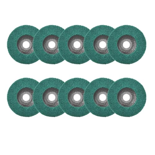 ZHaotn 2/5/10 Stück 4 Zoll/4,5 Zoll Nylonfaser-Polierscheibe mit Klappe, Körnung 120, for Winkelschleifer, for Polieren von Holz und Metall von ZHaotn