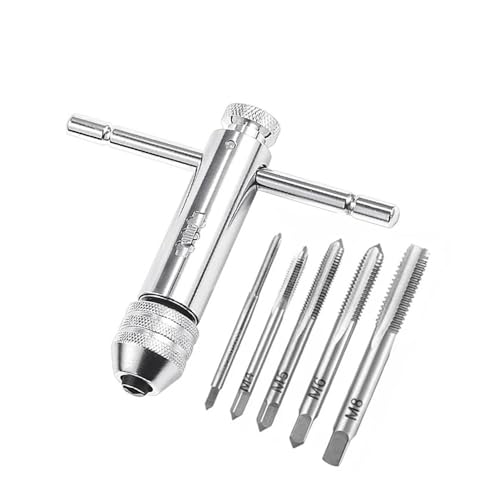 ZHaotn Einstellbarer M3-M12 T-Griff Ratsche Gewindebohrer Halter Schraubenschlüssel Windeisen Bohrer Set Handgewindebohrer Gewindebohrer ZHaotn Einstellbarer M3-M12 T-Griff Ratsche Gewindebohrer Halter Schraubenschlüssel Windeisen Bohrer Set Handgewindebohrer Gewindebohrer von ZHaotn