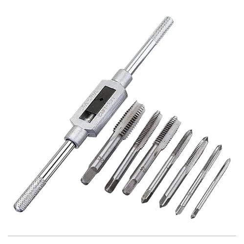 ZHaotn Einstellbarer M3-M12 T-Griff Ratsche Gewindebohrer Halter Schraubenschlüssel Windeisen Bohrer Set Handgewindebohrer Gewindebohrer von ZHaotn