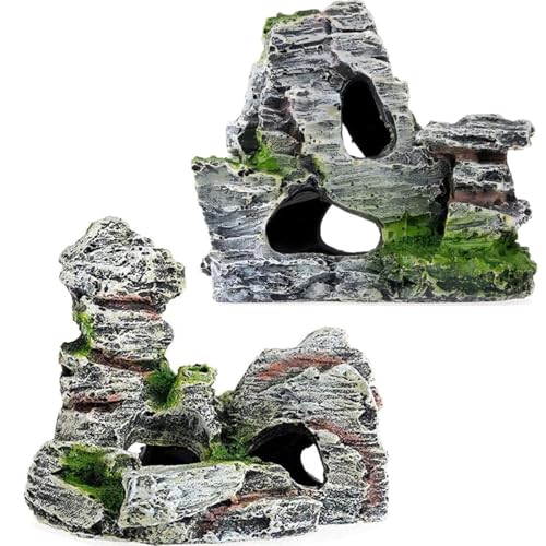 ZHjuju Aquarium Cave Dekoration,2 Stück Zubehör für Aquarium,Aquarium Dekoration mit Grün Gras für Fische Garnelen Verstecken Aquarium Dekoration Harz Aquarium Zubehör ZHjuju Aquarium Cave Dekoration,2 Stück Zubehör für Aquarium,Aquarium Dekoration mit Grün Gras für Fische Garnelen Verstecken Aquarium Dekoration Harz Aquarium Zubehör von ZHjuju