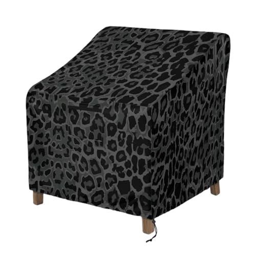 ZIATUBLES Abdeckung für Terrassenstuhl, für den Außenbereich, staubdicht, für Lounge, tiefe Sitzstühle, wasserdichter Möbelschutz, 96 x 96 x 92 cm, Schwarz von ZIATUBLES