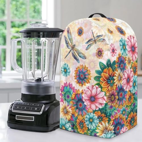 ZIATUBLES Bohème-Blumendruck-Mixer, Staubschutz, Standmixer, Geräteabdeckung mit Griff, kompatibel mit Küchenmaschinen, Kaffeemaschinen von ZIATUBLES