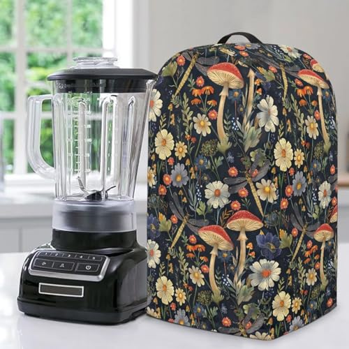 ZIATUBLES Libellen-Blumendruck-Mixer, Staubschutz, Standmixer, Geräteabdeckung mit Griff, kompatibel mit Küchenmaschinen, Kaffeemaschinen von ZIATUBLES