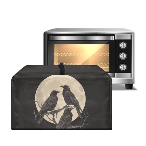 ZIATUBLES Mikrowellen-Staubschutz mit Raben-Mond-Druck, hitzebeständig, für Arbeitsplatte, Mikrowelle, Stoffabdeckungen für Toaster, Smart Ofen, Luftfritteuse, L von ZIATUBLES