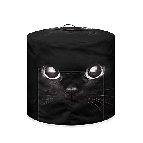 ZIATUBLES Schwarze Katze Muster Luftfritteuse Abdeckung Staubschutz Runde Schutzhülle mit 1 Tasche und Griff für elektrischen Schnellkochtopf / Reiskocher 8 Quart von ZIATUBLES