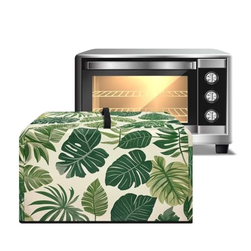 ZIATUBLES Staubschutz für Mikrowelle, hitzebeständig, für Toaster, Smart Ofen, Heißluftfritteuse, Grün Palmblatt-Druck, Größe L von ZIATUBLES